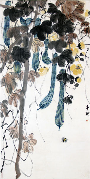 齐白石 丝瓜图135×68cm