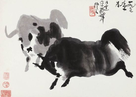 吴作人(1908-1997) 藏犛 镜心 水墨纸本 33×45 cm.说明：Lot3575-Lot3616为同一上款作品，由上款人家属直接提供。无底价