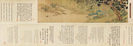 Lot270 　　周道、上睿 李煦行乐图 　　绢本手卷 1695年作