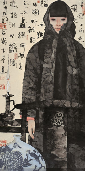 王仁华 白烛 180cm×68cm 2001年