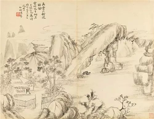 (三十一开之一) Lot1423 陈豪(1839-1910) 云林先生授经图 纸本册页 1869年作